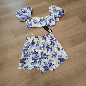 NWT White Fox Set Blue And White Shorts